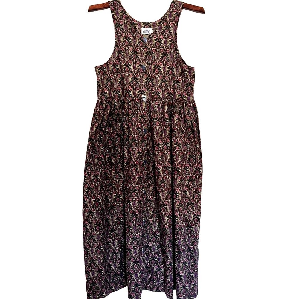 Vintage Dogwood Lane Dress Juniors 13/14 Sleeveless Jumper Grape theme Buttons